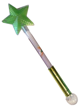 Disney Light Up Wand - Tinker Bell Star Wand With Crystal Ball - Green