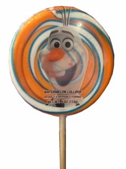 Disney Parks Lollipop - Olaf Multi Swirl - Watermelon - 4 Oz