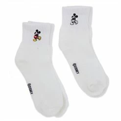 Disney Socks For Adults - Mickey Mouse Icons - White - Set Of 2