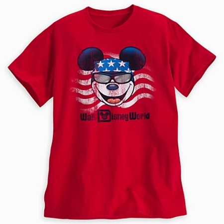 Disney Shirt For Adults - Mickey Mouse Americana Tee - Red