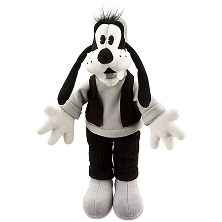 Disney Plush - Black And White Goofy Plush Toy-- 7'' H
