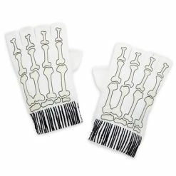 Disney Knit Gloves - Jack Skellington Fingerless Gloves - White