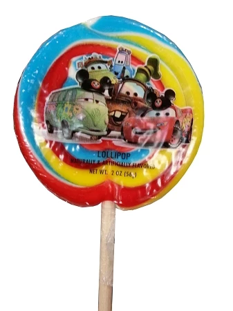 Disney Parks Lollipop - Pixar's Cars Multicolored Swirl - 2 Oz
