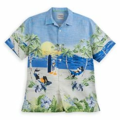Disney Tommy Bahama Shirt For Men - Mickey And Friends Tropical - Silk