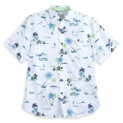 Disney Tommy Bahama Shirt For Men - Mickey Mouse Beach - White