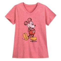 Disney Shirt For Women - Classic Mickey Mouse V-Neck - Red