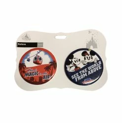 Disney Souvenir Button Set - Disney Skyliner - Magic In The Air - Set Of 2