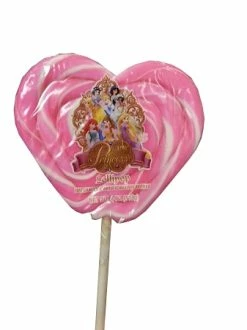 Disney Parks Lollipop - Princess Pink And White Heart Swirl - 4 Oz