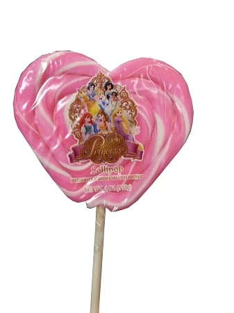 Disney Parks Lollipop - Princess Pink And White Heart Swirl - 4 Oz