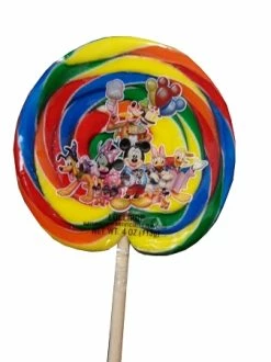 Disney Parks Lollipop - Mickey And Friends Multicolored Swirl - 4 Oz