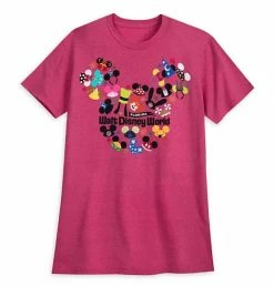 Disney Adult Shirt - Ear Hat Collage - Walt Disney World - Red