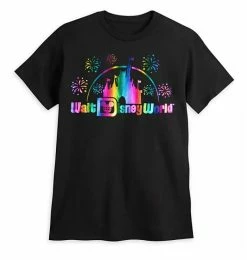 Disney Adult Shirt - Walt Disney World Logo Rainbow Foil - Black