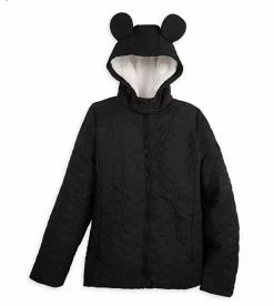 Disney Jacket For Women - Mickey Mouse Ears Quilted - Fleece Lined