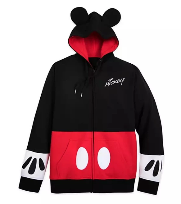 Disney Zip Hoodie For Men - Mickey Mouse Costume With Ears
