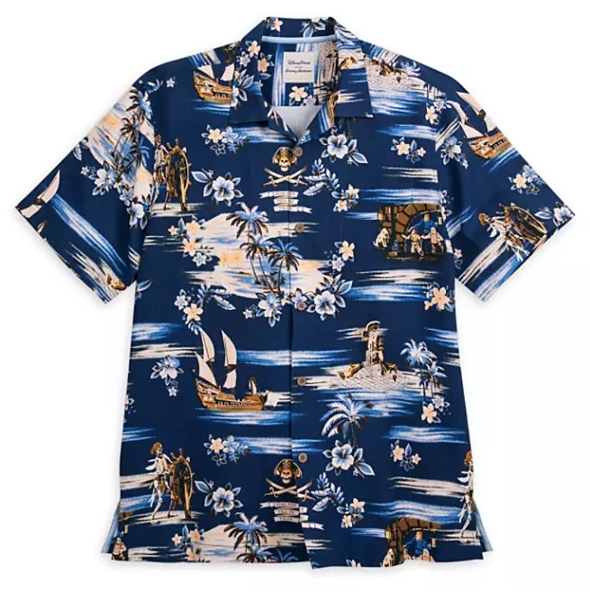 Disney Tommy Bahama Shirt For Men - Pirates Of The Caribbean - Silk