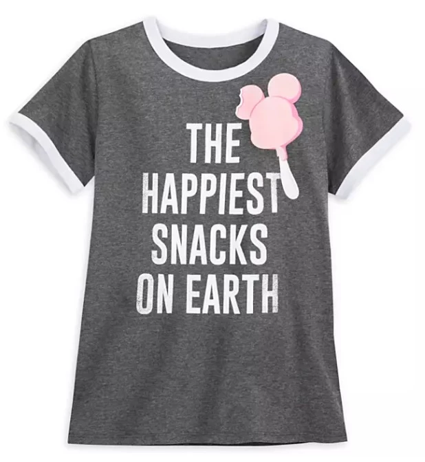 Disney Shirt For Women - Happiest Snacks On Earth - Gray