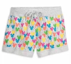 Disney Shorts For Women - Mickey Mouse Balloons - Gray