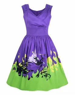 Disney Dress For Women - The Dress Shop - Maleficent - Purple & Green
