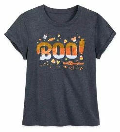 Disney T-Shirt For Women - 2020 Halloween - Boo - Flip Sequin