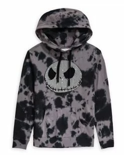 Disney Pullover Hoodie For Women - Jack Skellington Sequined - Tie-Dye