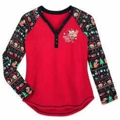 Disney Thermal Top For Women - Holiday Mickey & Minnie - Snow Much Fun