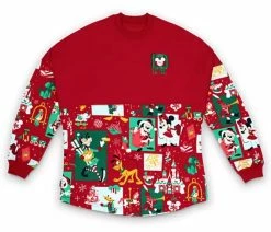 Disney Spirit Jersey For Adults - Holiday Santa Mickey And Friends - Red