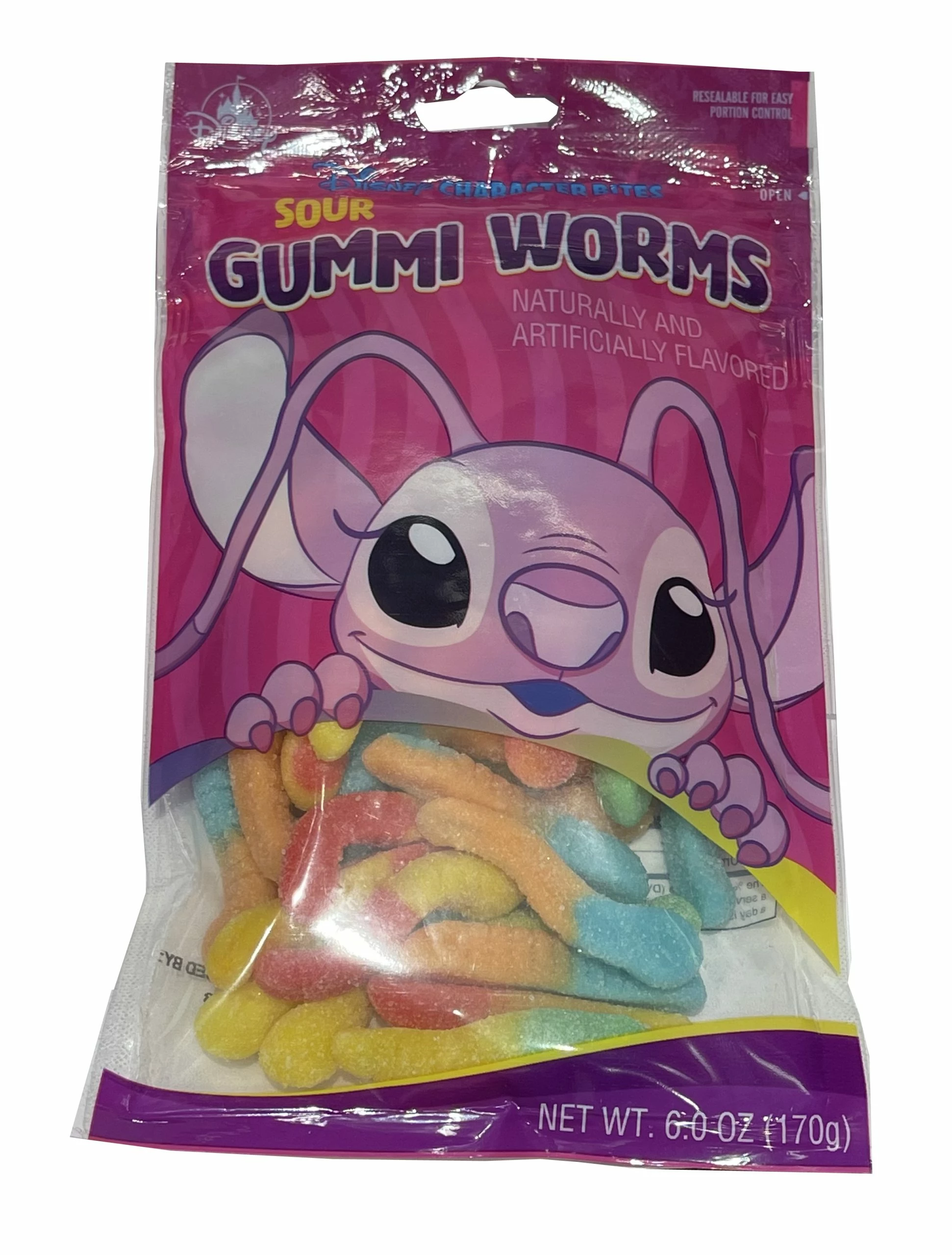 Disney Character Bites Candy - Sour Gummi Worms - Angel