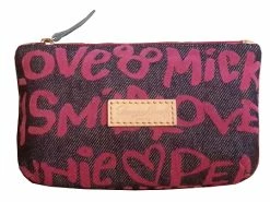 Disney Dooney And Bourke Bag - Peace, Love, Mickey Denim - Cosmetic